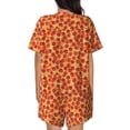 thumbnail image 3 of Naloa Pizza Women's Short-Sleeved Pajama Set, Loungewear, Summer pajamas, Breathable Cozy - Large, 3 of 9