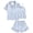 Blue Gingham Bow, variant on Aideaone Girls Silk Pajama Sets 3pcs Button Down Kids Satin Pjs set Short Sleeve Sleepwear 6-13 Years
