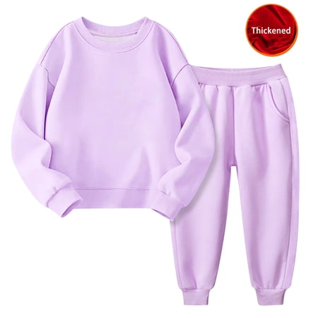 UACY Girls 2 Piece Padded Outfit Set with Round Neck Sweater and Pants for Fall Winter Daily Wear and Cozy Comfort (PP1 4-5 Years)