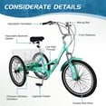 thumbnail image 6 of FICISOG Foldable Adult Tricycle for Women, 7 Speed Adult Folding Trikes with Rear Basket, Carbon Steel 3 Wheel Cruiser Bik with Double-Wall Wheel Rims for Women Men Seniors, 20"/24"/26", 6 of 9