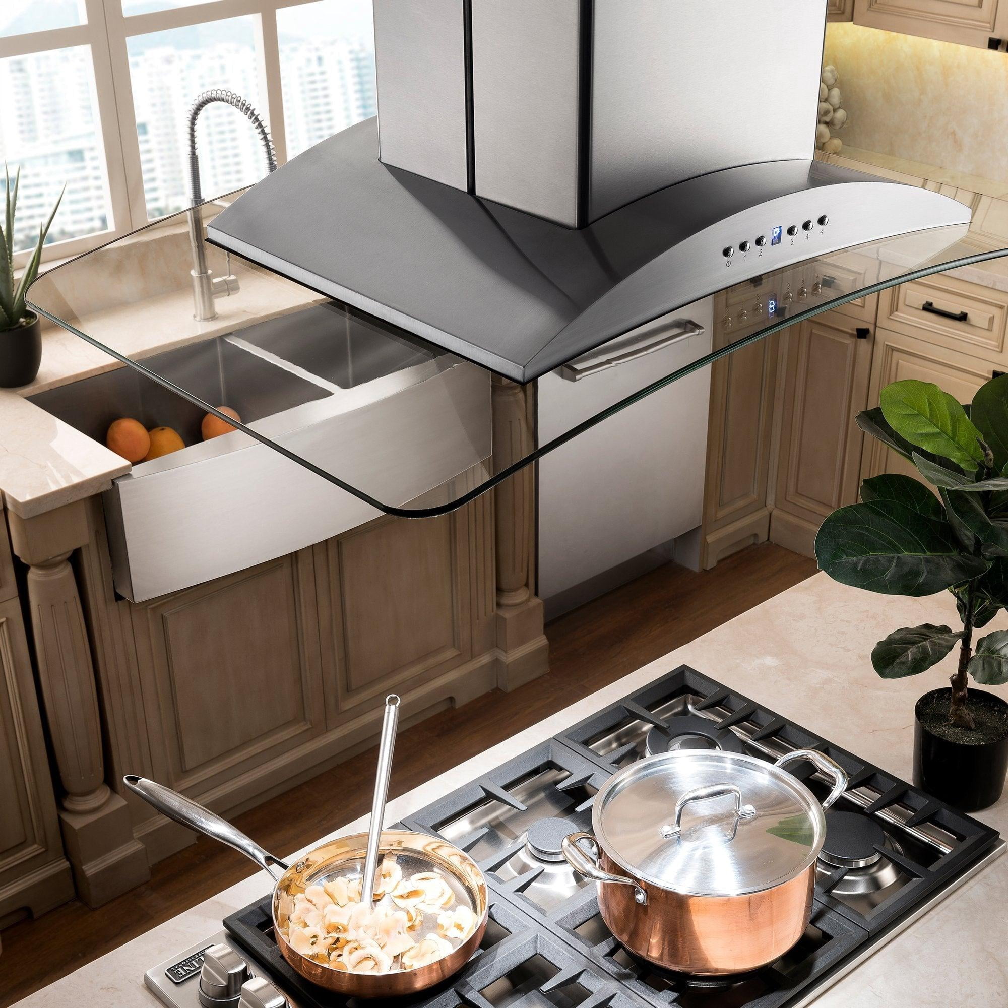 ZLINE 36 in. Island Mount Range Hood in Stainless Steel & Glass (GL9i-36)