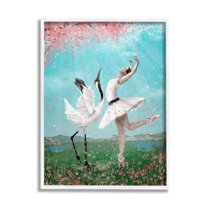 Stupell Industries Surreal Swan Ballet Lake Cherry Blossoms Dance Ballet,24 x 30, Design by Paula Belle Flores