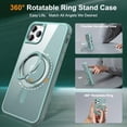 thumbnail image 2 of for iPhone 15 Pro Case with 360° Rotatable  Ring Stand [Compatible MagSafe] [ Grade Protection] Translucent Matte iPhone 15 Pro Phone Cases for Women Men 6.1'',Green, 2 of 14