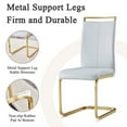thumbnail image 7 of Glass Dining Table Set for 6, Sudica 63"Rectangular Dining Room Table and Leather Dining Chairs Set with Chrome Gold Legs, Light Gray, 7 of 7