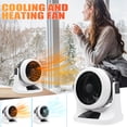 thumbnail image 1 of Dual Purpose Air Conditioning Fan and Small Desktop Heater, Cooling and Heating Circulation Fan with 3 Speeds, Quiet Oscillating Fan Heater for Home Office Desk Use, 1 of 9