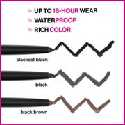 كحل جل مقاوم للماء وقابل للسحب من Wet n Wild Mega Last Breakup Proof، يدوم طويلاً (16 ساعة)، أسود للغاية، 0.01 أونصة