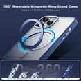 thumbnail image 4 of for iPhone 15 Plus Case with 360° Rotatable Magnetic Ring Stand [Compatible with Mag-Safe][Military-Grade Protection] Yellowing Resistant Clear Magnetic Phone Case for iPhone 15 Plus,Blue, 4 of 14