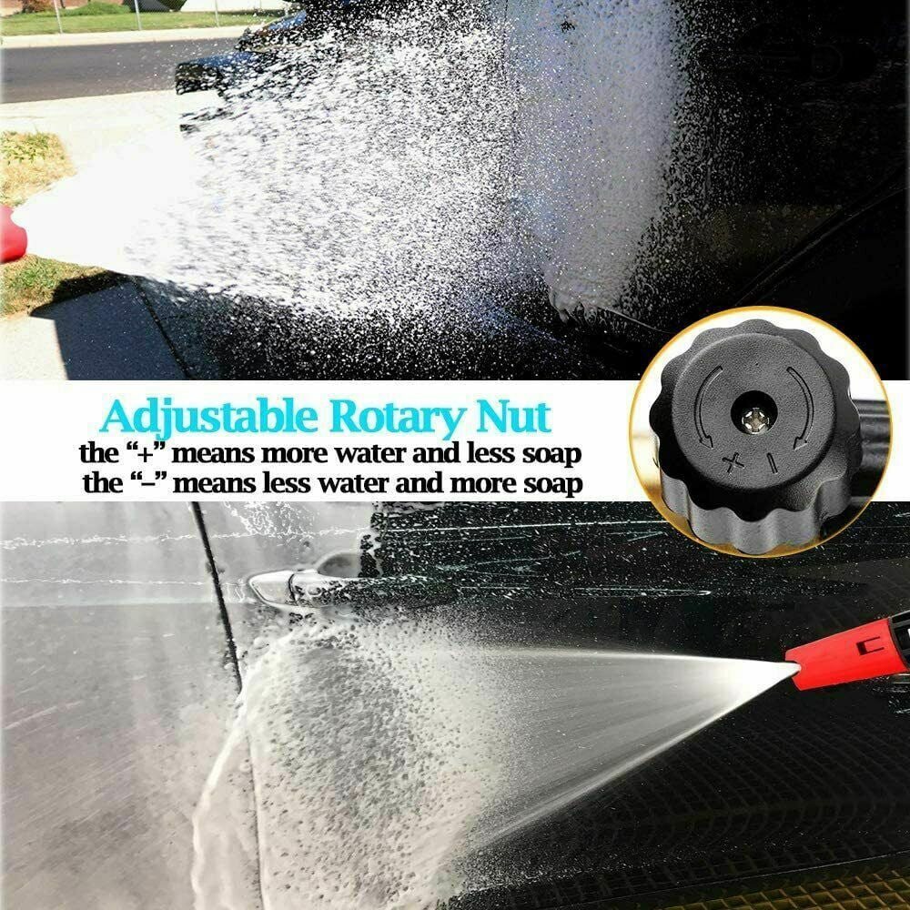 PVUEL 1/4" Car Pressure Snow Foam Washer Gun Washer Soap Lance Cannon Spray Jet Bottle Black