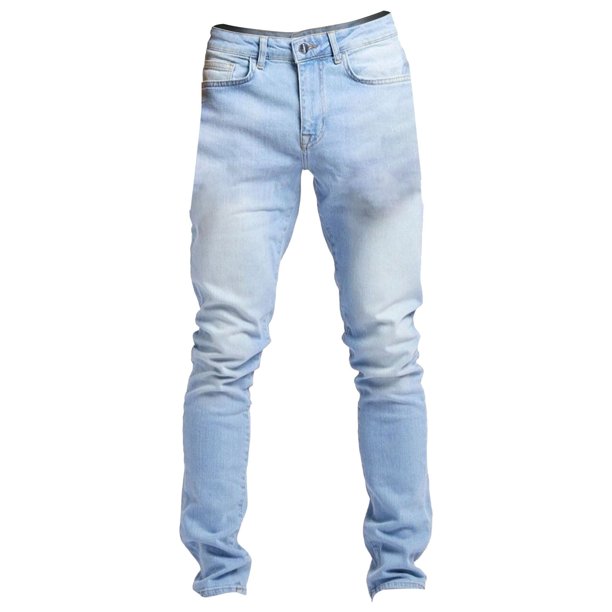 Pantalones casuales Cagnkofi para hombre, ajustados, elásticos, rotos, de pierna cónica, ligeros, ajustados, con botones