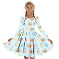 thumbnail image 6 of Xdegoge Happy Easter Dress for Kids Girls Cute Bunny Egg Basket Printed Tween Sundress Knee Length A Line Long Sleeve Spring Holiday Festival Outfit Casual School Party Wear for Teen, 6 of 7