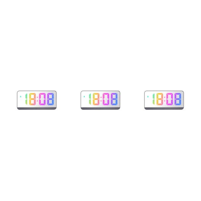 Ruiboury Colorful Digital Numbers Bright And Vibrant For Easy Timekeeping Simple ABS Large Display Screen Double Placement 8009D GreyOuter 3Set