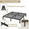 thumbnail image 3 of FSCHOS 12 Inch King Size Bed Frame, Heavy Duty Metal Platform, No Box Spring Needed, Easy Assembly, Black, 3 of 5