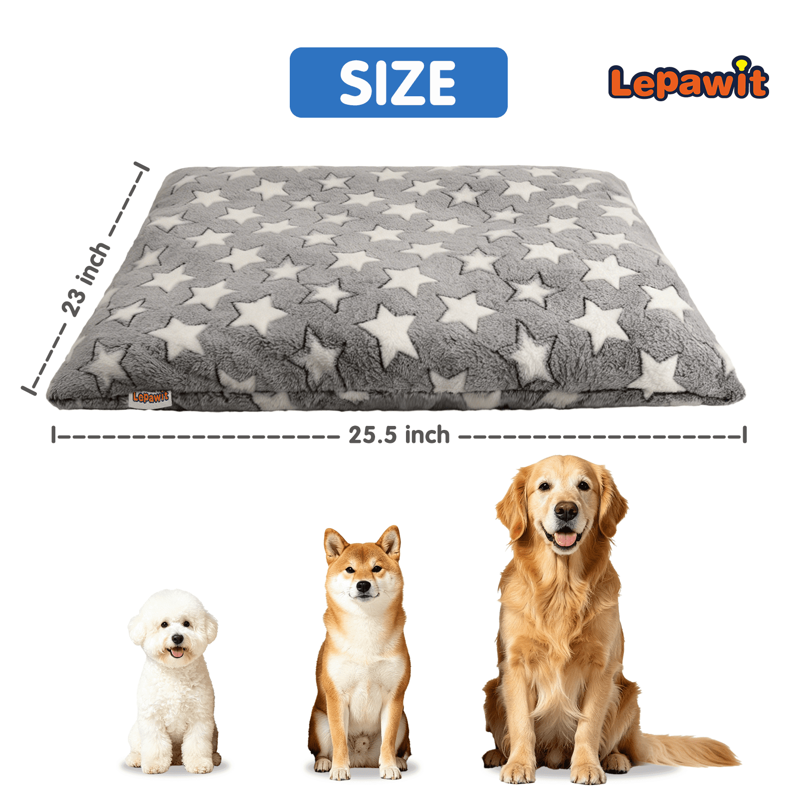 Lepawit Dog Cushion for Small & Medium Dogs, Non-Slip Pet Sleeping Pad, Soft & Durable Washable Dog Bed for Indoor & Outdoor Use