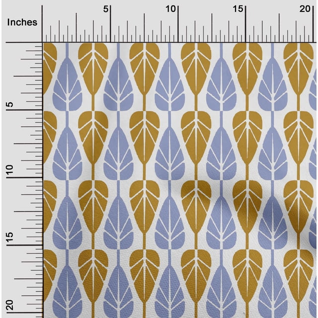 oneOone Silk Tabby Dark Mustard Fabric Leaves Block Sewing Craft Projects Fabric Prints By Yard 42 Inch Wide