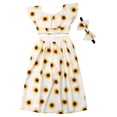 thumbnail image 1 of Sonducket 3 uds. Conjunto de verano para niña, estampado de bebé y niño, 3 uds., con volantes para niña, diadema conjuntos de ropa Blanco 80cm, 1 of 6