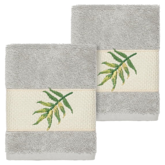 Linum Home Textiles Zoe Embellished Turkish Cotton Washcloth