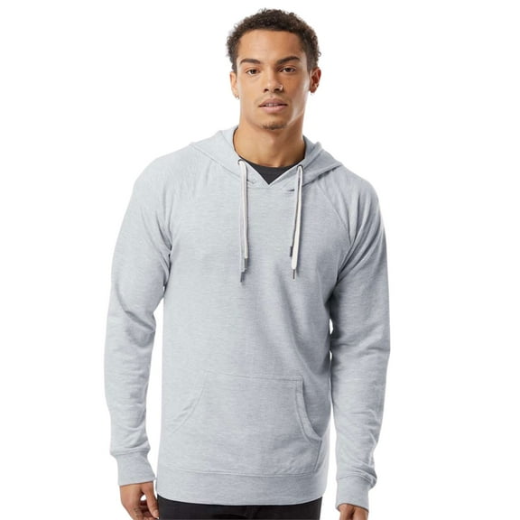 Independent Trading Co Unisex Hooded Sweatshirt, Loopback Terry 55/45 Cotton/Polyester Winter Fleece Pullover (Athletic Heather, M)