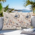 thumbnail image 4 of Outdoor Pillow Cover Blue Butterfly Flowers Set of 2 Waterproof Throw Pillowcases Linen Background Decorative Patio Furniture Pillows for Couch Garden Indoor & Outdoor Use, 4 of 9