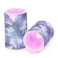 thumbnail image 2 of 2 PCS Flameless Candles with Remote Timer LED Battery Operated Flickering Candle Light for Wedding Table Home Decoration Gifts Watercolor Indigo Waves, 2 of 7