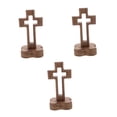 thumbnail image 4 of Worgeous 3pcs Wood Standing Cross Wooden Cross Decor Religious Table Alter Standing Table Cross Altar Cross With Stand Wooden Table Cross Standing Christian Cross Sratue, 4 of 8