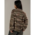 thumbnail image 5 of Women's Striped Sweater Cardigan Fuzzy Vintage Button Down Cardigan Chocolate Brown Sweater, 5 of 5