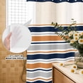 thumbnail image 3 of No Hook Shower Curtain, Orange Grey Striped Shower Curtains for Bathroom with See Through Top Window, Farmhouse Stripes Modern Abstract Art Waterproof & Washable Bath Curtain Long 72"x78", 3 of 9