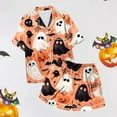 thumbnail image 5 of Halloween Pajamas Women 2 Piece Silk Pjs Women Halloween Button Down Short Sets For Women Womens Loungewear Cute Pj Sets Woman, 5 of 6