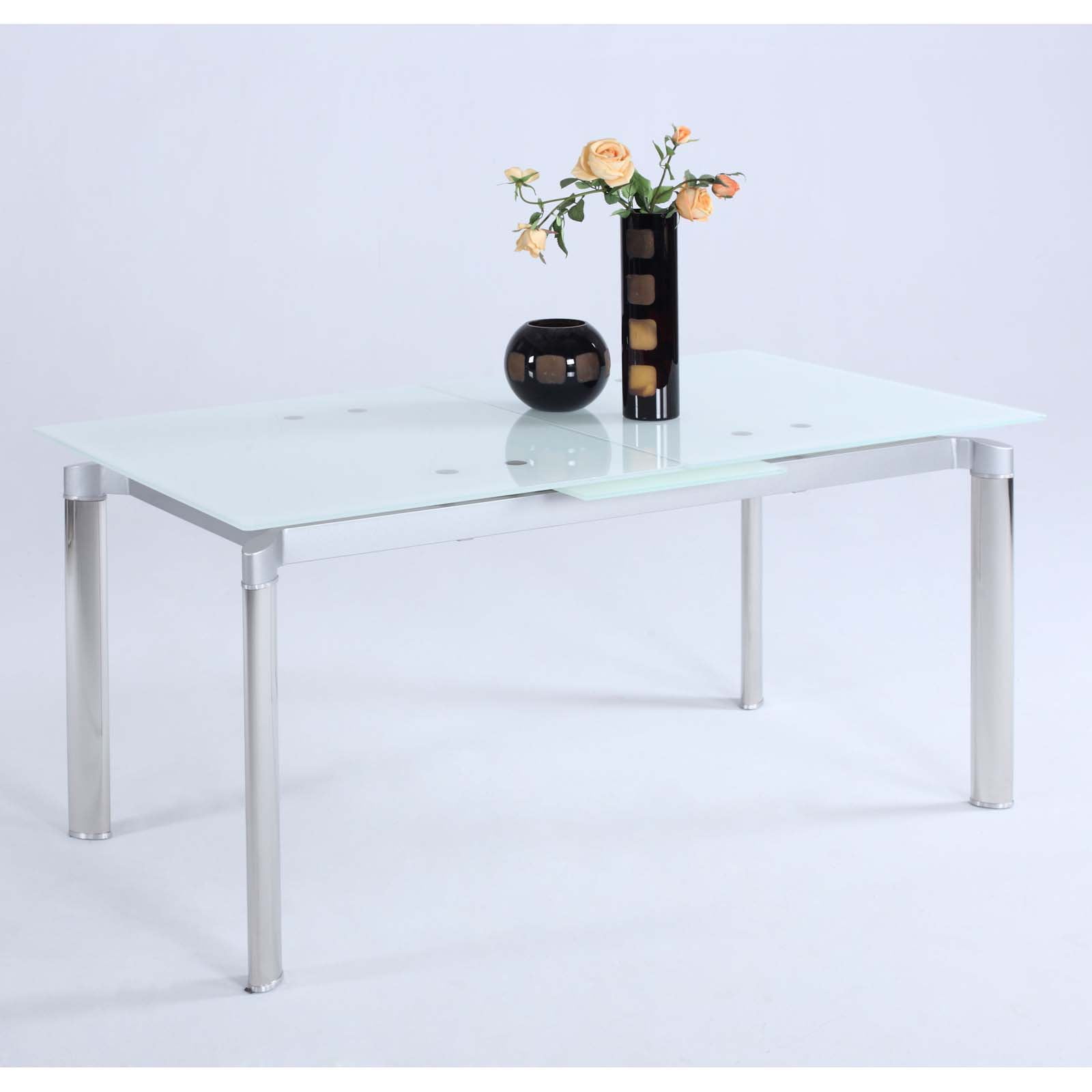 Chintaly Tara Pop Up Extension Glass Dining Table