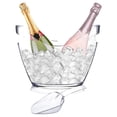 thumbnail image 3 of Cubo de hielo transparente, bañera de bebidas con 2 cucharas, mango de enfriamiento, cubo de hielo grande para vino, suministros de Bar de champán para reunión familiar,transparent, 3 of 7