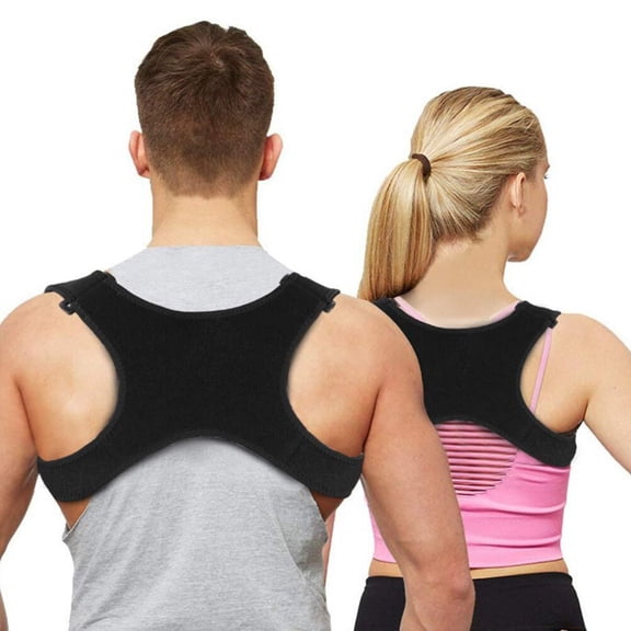Niceauty Back Posture Correct Back Support Belt Black Nylon 1Pcs