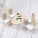 thumbnail image 3 of Dollhouse Miniature Dining Table Chair Set Furniture Toy, 3 of 5