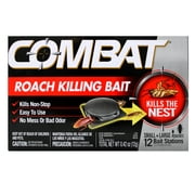 Combat Roach Killing Bait Stations for Small and Large Roaches, 12 Count - 4 Pack