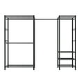 thumbnail image 2 of Versatile Steel Clothes Rack, 800 lbs Weight Capacity, Freestanding Wardrobe Organizer with Shelves for Any Room, 2 of 11