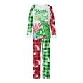 thumbnail image 3 of Christmas Family Matching Pajamas Set Xmas Tree Letters Print Tops+Plaid Pants Set Holiday Pjs Sleepwear Loungwear Outfit, 3 of 7
