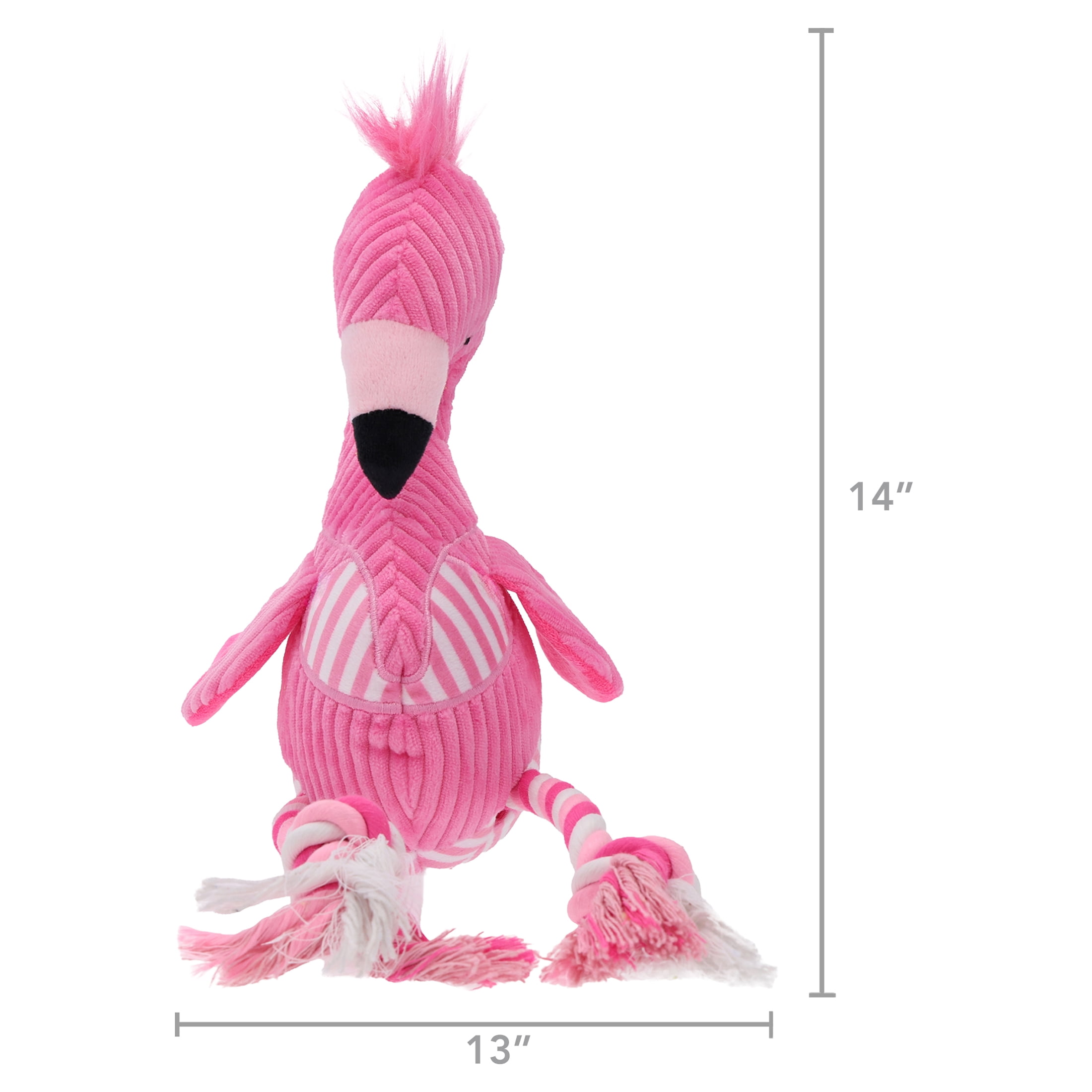 Vibrant Life Summer Plush Pink Flamingo Dog Toy with Rope, Chew