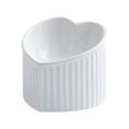 thumbnail image 3 of Ceramic Tilted Elevated Cat Bowl Heart Shape Porcelain Easily Wash Food Bowl White, 3 of 8