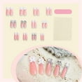 thumbnail image 5 of Long Square Press On Nails With 3D Bowknot and Rhinestones Designs False Nails Sparkling Stick on Nails for Women, 5 of 5