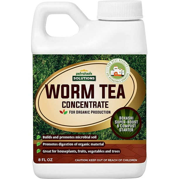 petratools worm tea for gardening soil and fertilizer 8 oz 