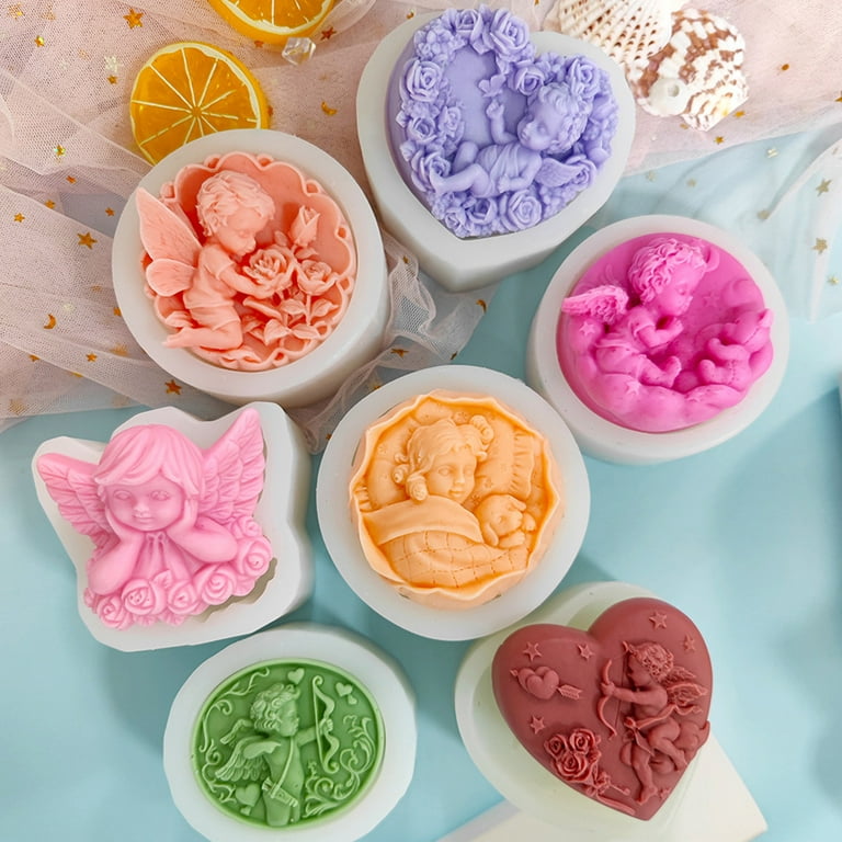 ANHTCZYX Soap Molds 3D Handmade Soap Bar Craft Kitchen Baking Tools Cute Angel Safe, S0296TS
