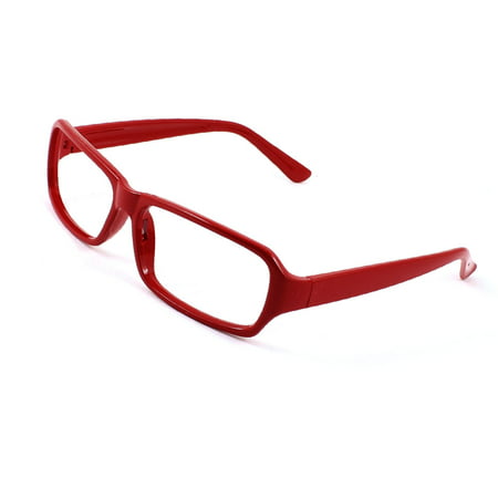 Unique Bargains Girls Red Plastic No Lens Rectangle Eyeglasses Spectacles Full Frame
