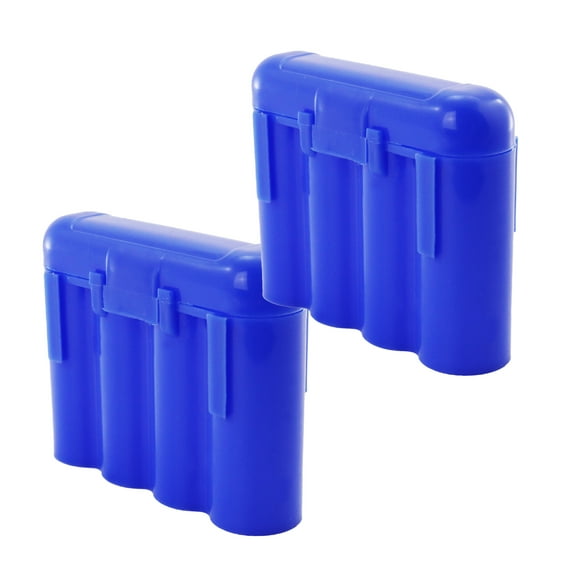 2 BLUE AA AAA BATTERY BATTERY PLASTIC STORAGE CASE HOLDER BOX USA SHIP