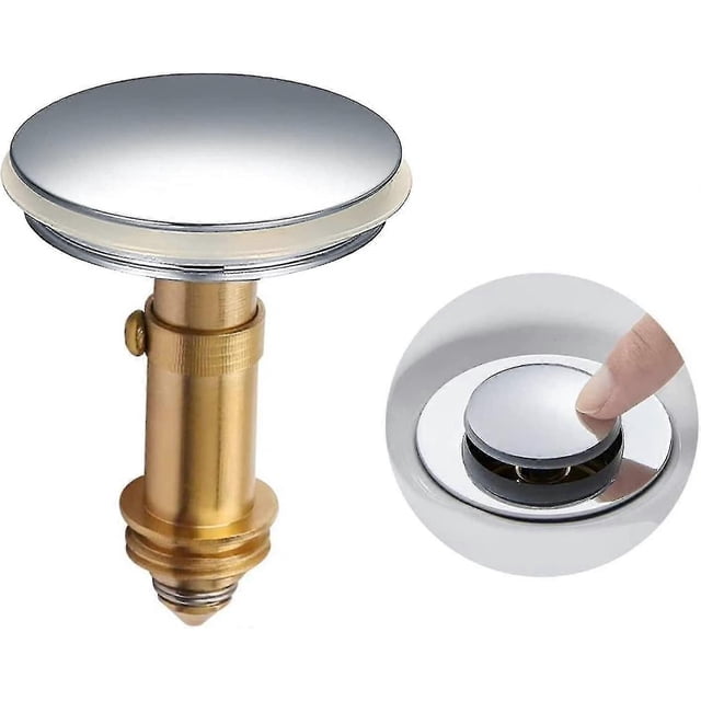 Universal Pop Up Sink Plug 38mm, Chrome Pop Up Click Clack Drain Stopper For Kitchen Bathroom