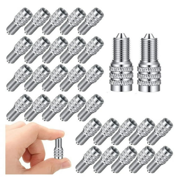 32 Pcs Double Seal Valve Stem Cap Inflate Tire Caps Flow Through Tires Air Metal