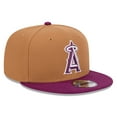 thumbnail image 3 of Men's New Era Brown/Purple Los Angeles Angels Color Pack Two-Tone 9FIFTY Snapback Hat, 3 of 6