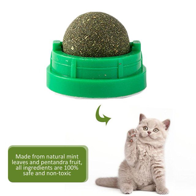 Pelota de hierba gatera Juguetes para gatos Lamiendo dientes Masticando Entrenamiento de mascotas Bolas de mordida (Verde)