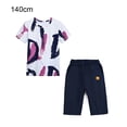 thumbnail image 4 of Minnieouse Ropa para niños, atuendo de verano, camisas para adolescentes, pantalones de larga duración con cierre de piel, pantalones cortos conjuntos de ropa Púrpura 140cm, 4 of 6