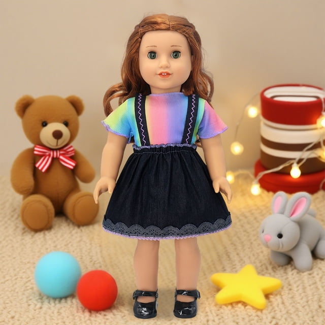 Yunuuuoa Christmas Doll Dress Set for 18in Reborn Dolls, Elastic Costume Fashion Outfit, Holiday Gift Play House Simulation Toy