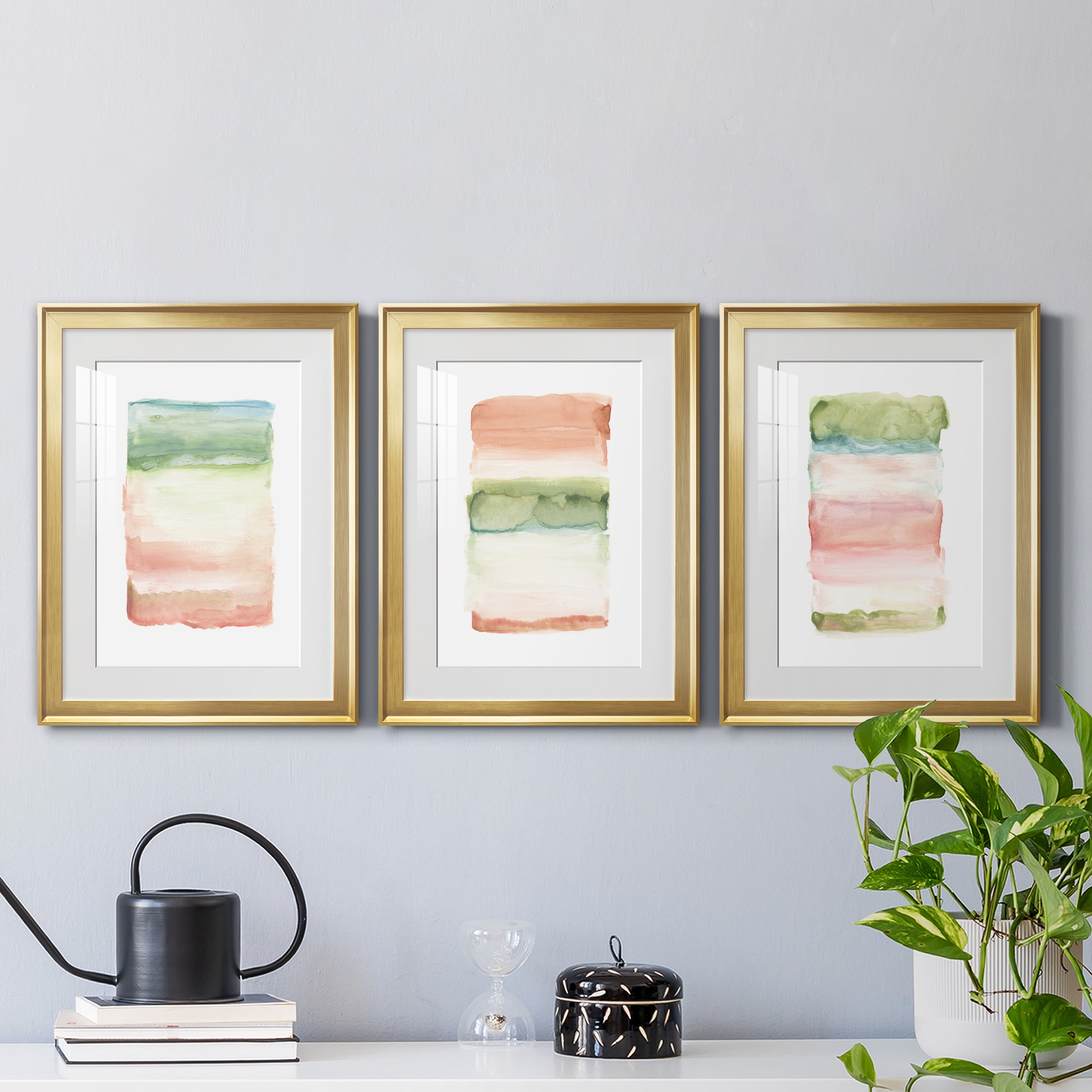 Skye I Premium Framed Prints Set of 3 - Ready to Hang - 18 x 24 Each - Gold Frame