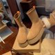 thumbnail image 4 of Botas de nieve de cuero Maillard, zapatos acolchados de algodón para mujer, botas de tubo elásticas térmicas con aumento de altura para invierno, 4 of 6