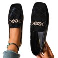 thumbnail image 4 of Wensltd Women Loafer Flat Shoes Wide Width Square Toe Solid Color Daily Office Casual Dress Shoes, 4 of 6